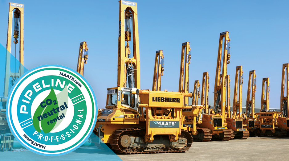 Liebherr pipelayers from MAATS available for CO2-neutral rental.