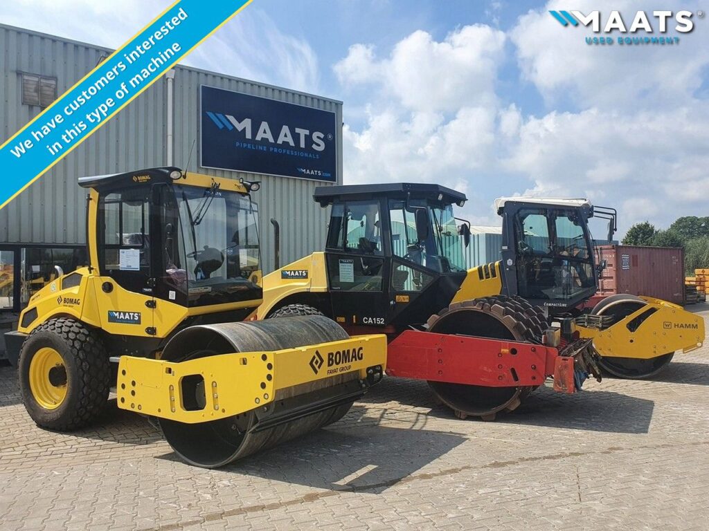 Looking for light single drum rollers HAMM AMMANN BOMAG DYNPAC WACKER NEUSON CATERPILLAR Maats Used Equipment